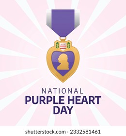 national purple heart day design template for celebration. purple heart design template. purple heart medal vector design.