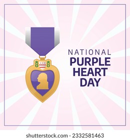 national purple heart day design template for celebration. purple heart design template. purple heart medal vector design.