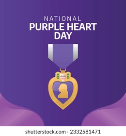 national purple heart day design template for celebration. purple heart design template. purple heart medal vector design.