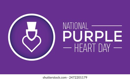 National Purple heart day is observed every year on August.banner design template Vector illustration background design.