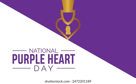 National Purple heart day is observed every year on August.banner design template Vector illustration background design.