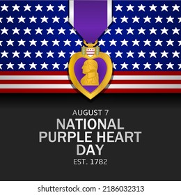 National purple Heart Day vector illustration. Suitable for Poster, Banners, campaign and greeting card
