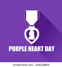National purple Heart Day vector illustration. Suitable for Poster, Banners, background and greeting card.
