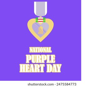 National Purple Heart Day Vector