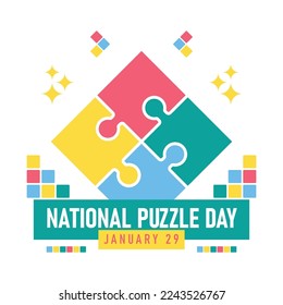 Antecedentes del Día Nacional del Rompecabezas. Diseño de ilustración vectorial.