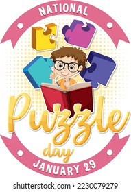 National Puzzle Day Banner Design illustration