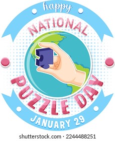 National Puzzle Day Banner Design illustration