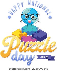 National Puzzle Day Banner Design illustration
