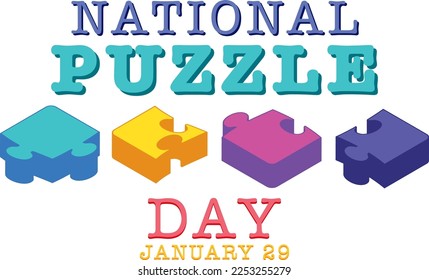 National Puzzle Day Banner illustration