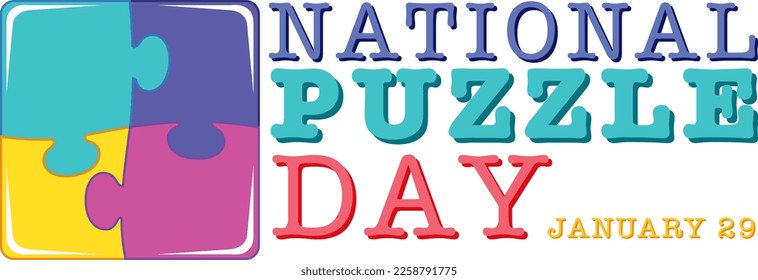 National Puzzle Day Banner illustration