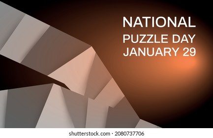 National Puzzle Day. Design suitable for greeting card poster and banner