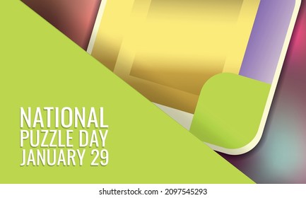National Puzzle Day. Design suitable for greeting card poster and banner