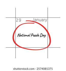 National Puzzle Day, January 29 - calendar date.