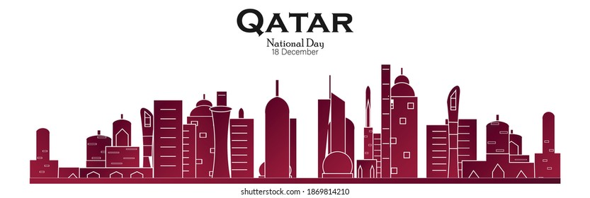 National Qatar day December 18, vector illustration.