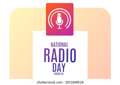 National radio day august 20 vector illustration, suitable for web banner campaign