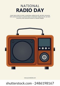 Fondo del Día Nacional de la Radio. Ilustración vectorial.
