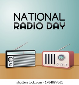 National Radio Day Vector Illustration