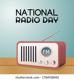 National Radio Day Vector Illustration