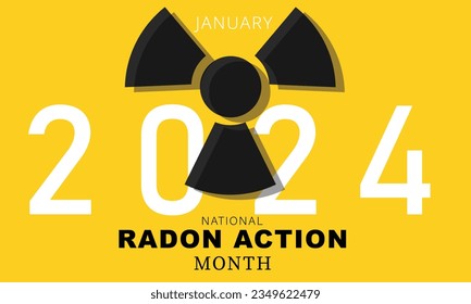 National Radon action month. background, banner, card, poster, template. Vector illustration.
