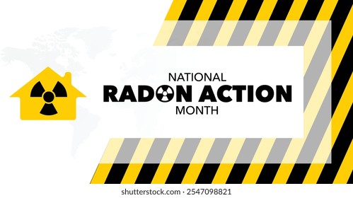 National Radon action month is observed every year in January, to urge everyone to protect their health by testing the indoor air in homes and schools for radon. Vector illustration
