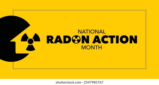 National Radon action month is observed every year in January, to urge everyone to protect their health by testing the indoor air in homes and schools for radon. Vector illustration
