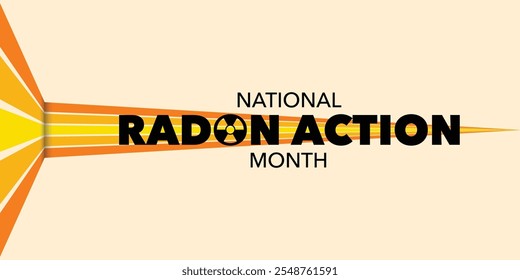 National Radon action month is observed every year in January, to urge everyone to protect their health by testing the indoor air in homes and schools for radon. Vector illustration
