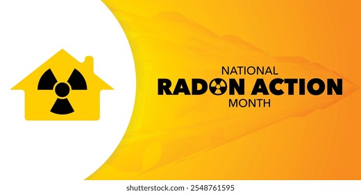 National Radon action month is observed every year in January, to urge everyone to protect their health by testing the indoor air in homes and schools for radon. Vector illustration
