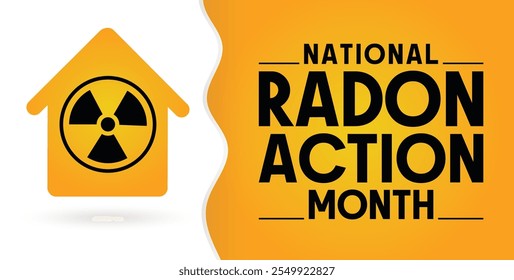 National Radon action month observed each year during January.banner, Holiday, poster, card and background design.