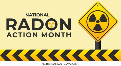 National Radon action month observed each year during January.banner, Holiday, poster, card and background design.