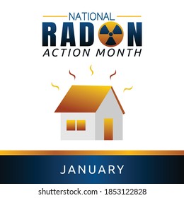 National Radon Action Month Vector Illustration. Suitable for greeting card poster and banner	
