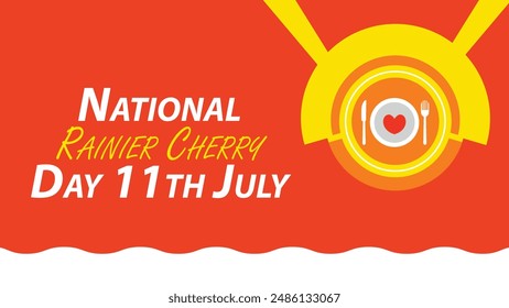 National Rainier Cherry Day vector banner design illustration