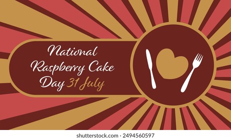 National Raspberry Cake Day vector banner design. Happy National Raspberry Cake Day modern minimal graphic poster illustration.