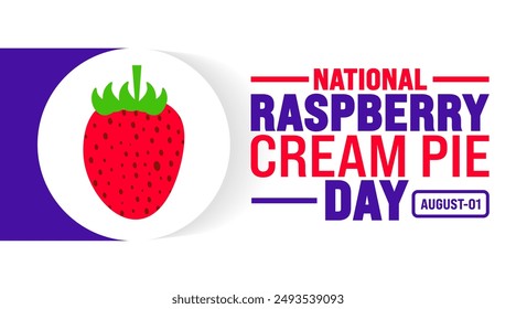 National Raspberry Cream Pie Day is observed every year in August. Holiday concept. Template for background, banner, card, poster, placard, design template with unique shapes with standard color.