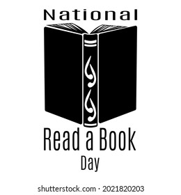 National Read a Book Day, silhouette of a book for a thematic postcard or banner vector illustration