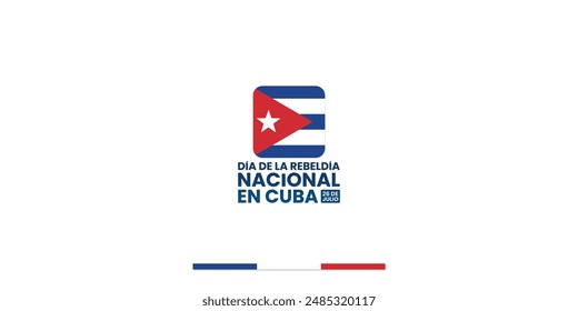 Día de la Rebelión Nacional en Cuba 26 de julio, apto para publicación en redes sociales, tarjeta de felicitación, Anuncio, diseño, impresión, apto para evento, Sitio web, Vector, con bandera de Cuba.