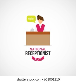 National Receptionist Day Vector Illustration. Suitable for Greeting Card, Poster and Banner.