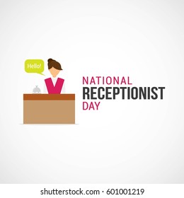 National Receptionist Day Vector Illustration. Suitable for Greeting Card, Poster and Banner. This includes making a positive first impression, understanding their needs, and directing them.