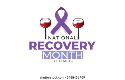 National Recovery month. background, banner, card, poster, template. Vector illustration.