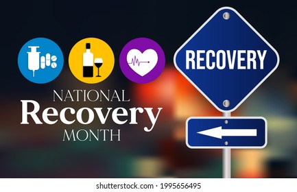 National Recovery month is observed every year during September across United States, Vector illustration