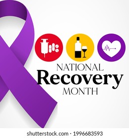 National Recovery month is observed every year during September across United States, Vector illustration