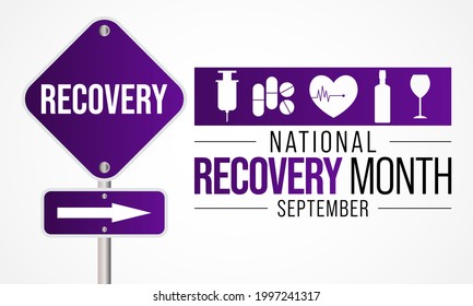 National Recovery month is observed every year during September across United States, Vector illustration