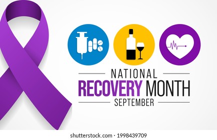 National Recovery month is observed every year during September across United States, Vector illustration