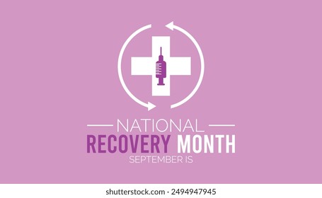 National Recovery Month is observed every year on September.Holiday concept background, placard, banner design template Vector illustration background design.