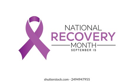 National Recovery Month is observed every year on September.Holiday concept background, placard, banner design template Vector illustration background design.