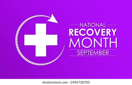 National Recovery Month is observed every September in the United States to raise awareness about mental health and substance use.Calligraphy Realistic Teal Ribbon. Banner poster, flyer and background