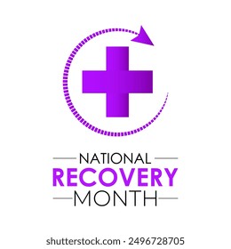 National Recovery Month is observed every September in the United States to raise awareness about mental health and substance use.Calligraphy Realistic Teal Ribbon. Banner poster, flyer and background