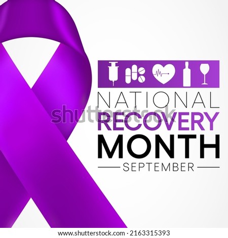 National Recovery month is observed every year during September to educate the public about substance abuse treatments and mental health services. Vector illustration