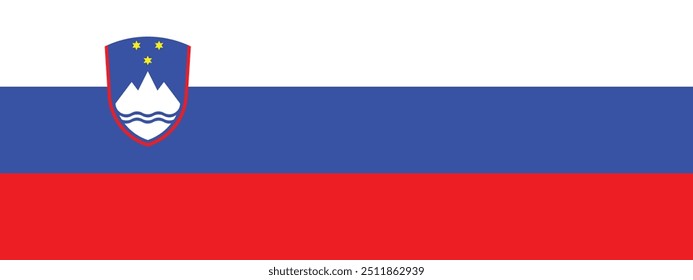 National Rectangular Flag of Slovenia vector design and illustration 