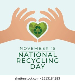 National Recycling Day vector design template good for celebration usage. National Recycling Day design. flat design. eps 10.