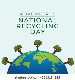 National Recycling Day vector design template good for celebration usage. National Recycling Day design. flat design. eps 10.